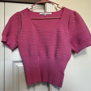 Celebrity Pink Ribbed Fuchsia Crop Top